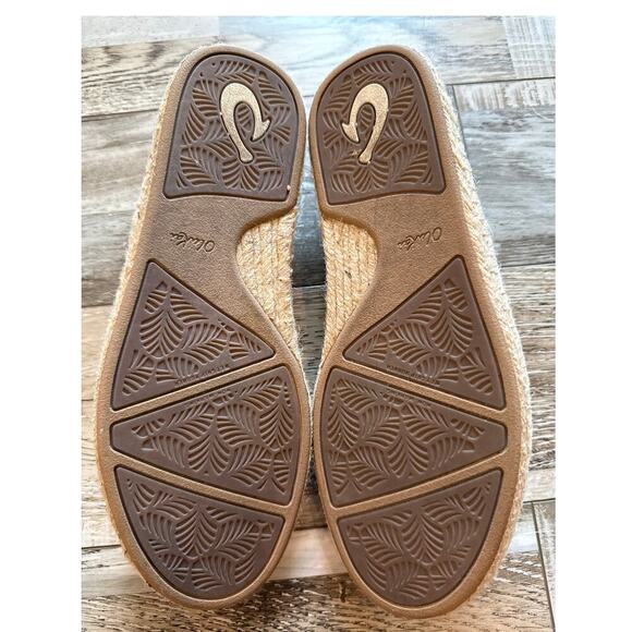 OluKai KAULA PA'A KAPA Shoes Women's Espadrilles 7.5 Tapa Beige Tan Slip On - Picture 7 of 7